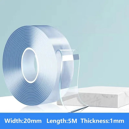 Double-Sided Transparent Tape – Heavy-Duty, Waterproof, Moisture proof, Washable & Reusable Clear Mounting Tape